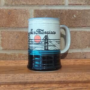 Vintage San Francisco Golden Gate Souvenir Pottery Handle Beer Mug Made in Japan
